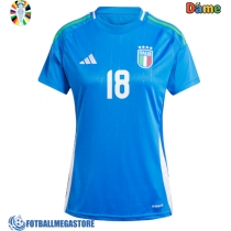 Fotballdrakt Dame Italia Nicolo Barella #18 Hjemmedrakt EM 2024 Kortermet